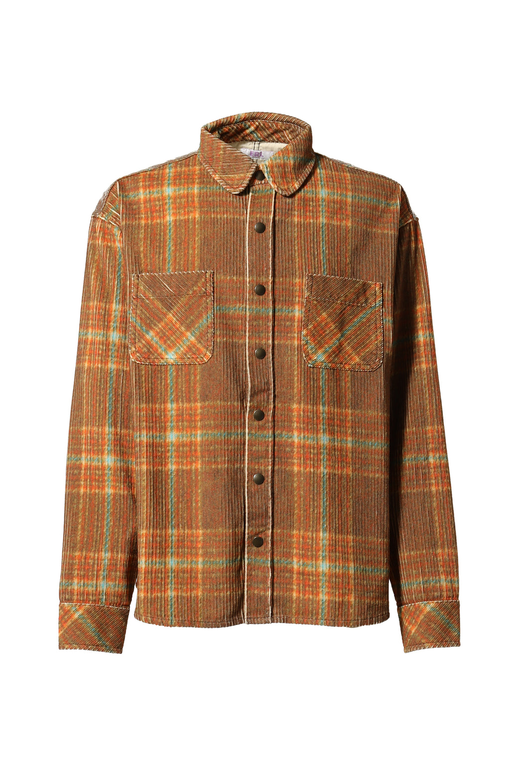 ERL CORDUROY EMBOSSED SHIRT WOVEN 気持ちよく BROWN