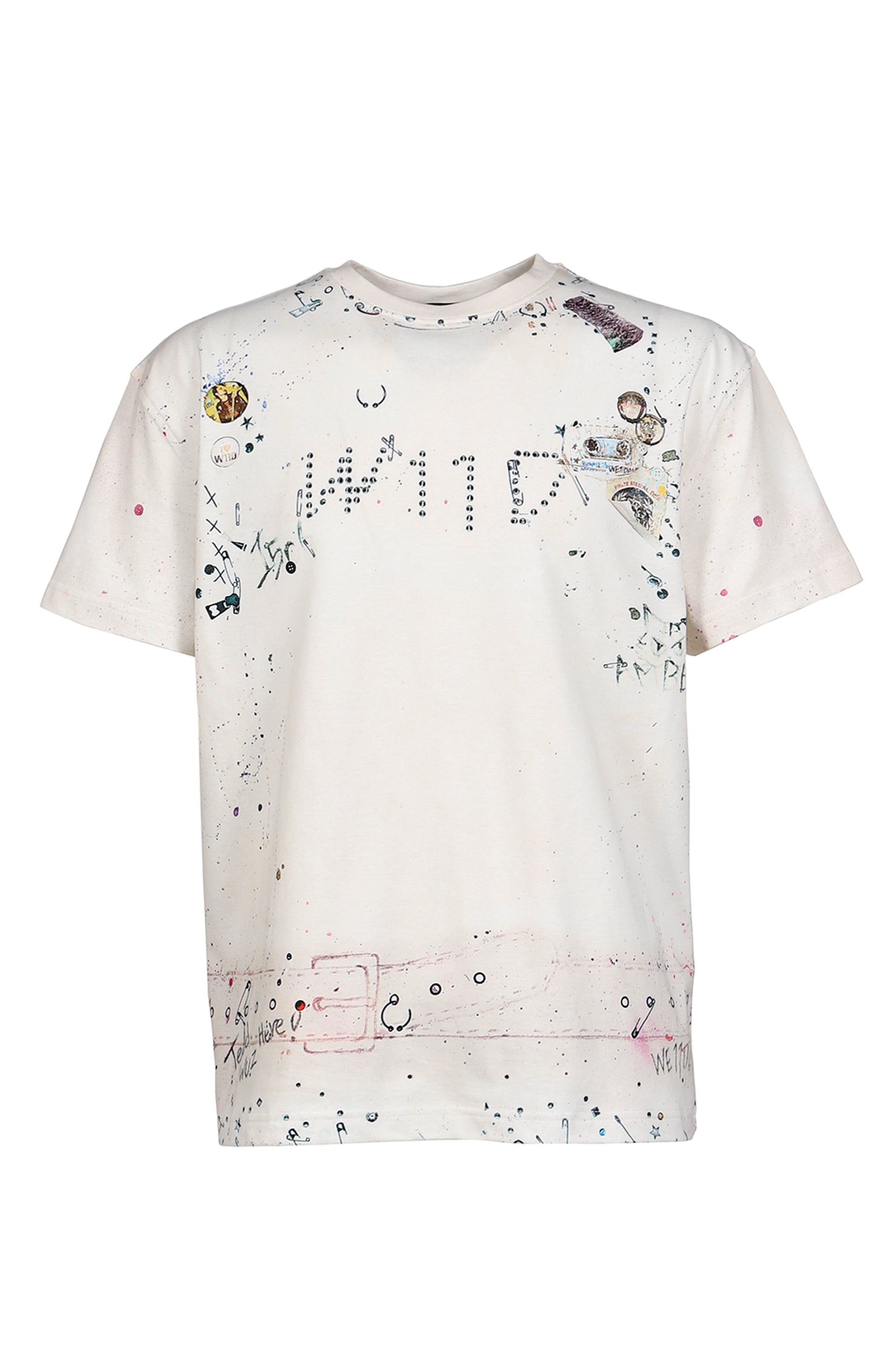 WHITE TROMPE-L'OEIL PIERCED TSHIRT / WHT