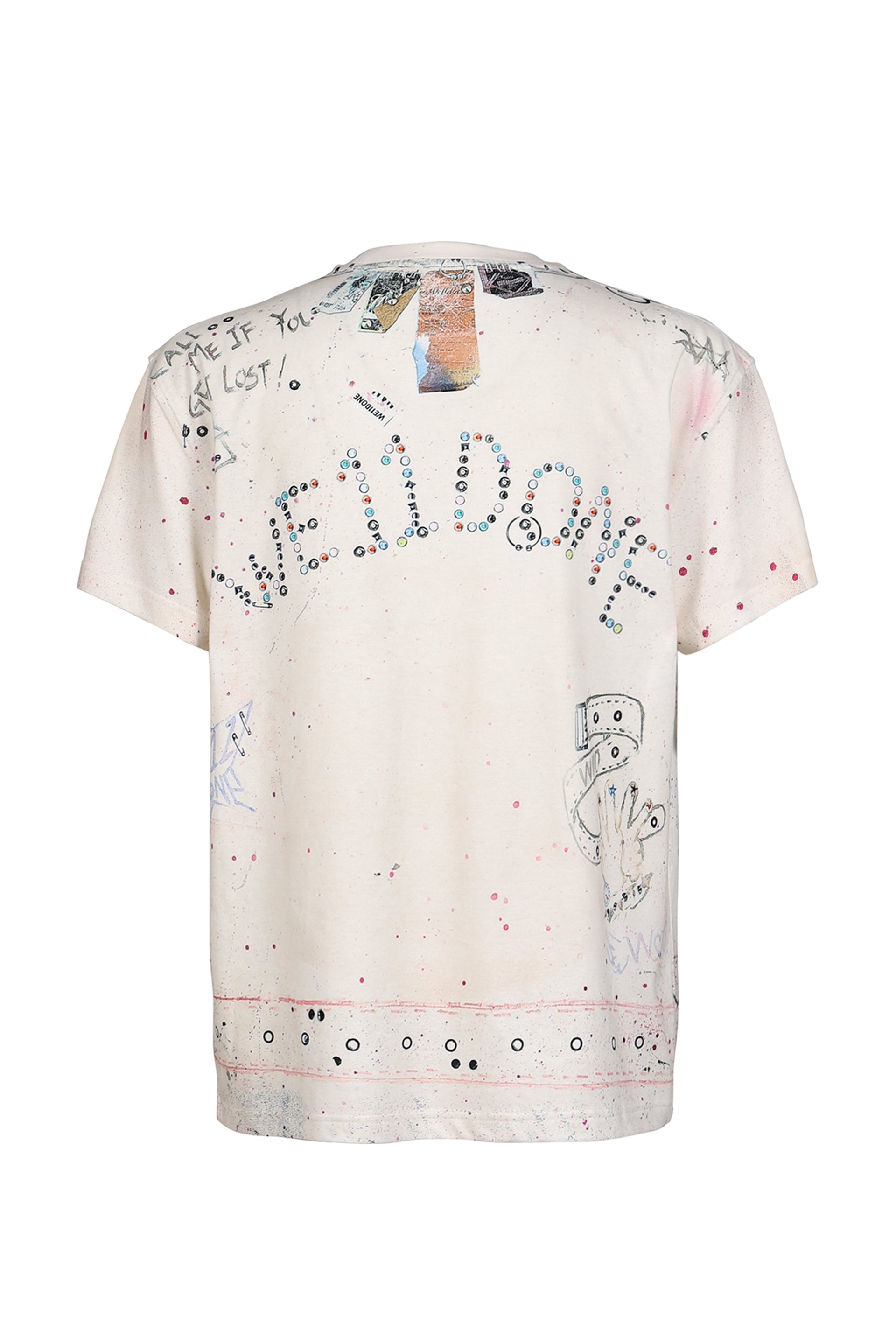 WHITE TROMPE-L'OEIL PIERCED TSHIRT / WHT