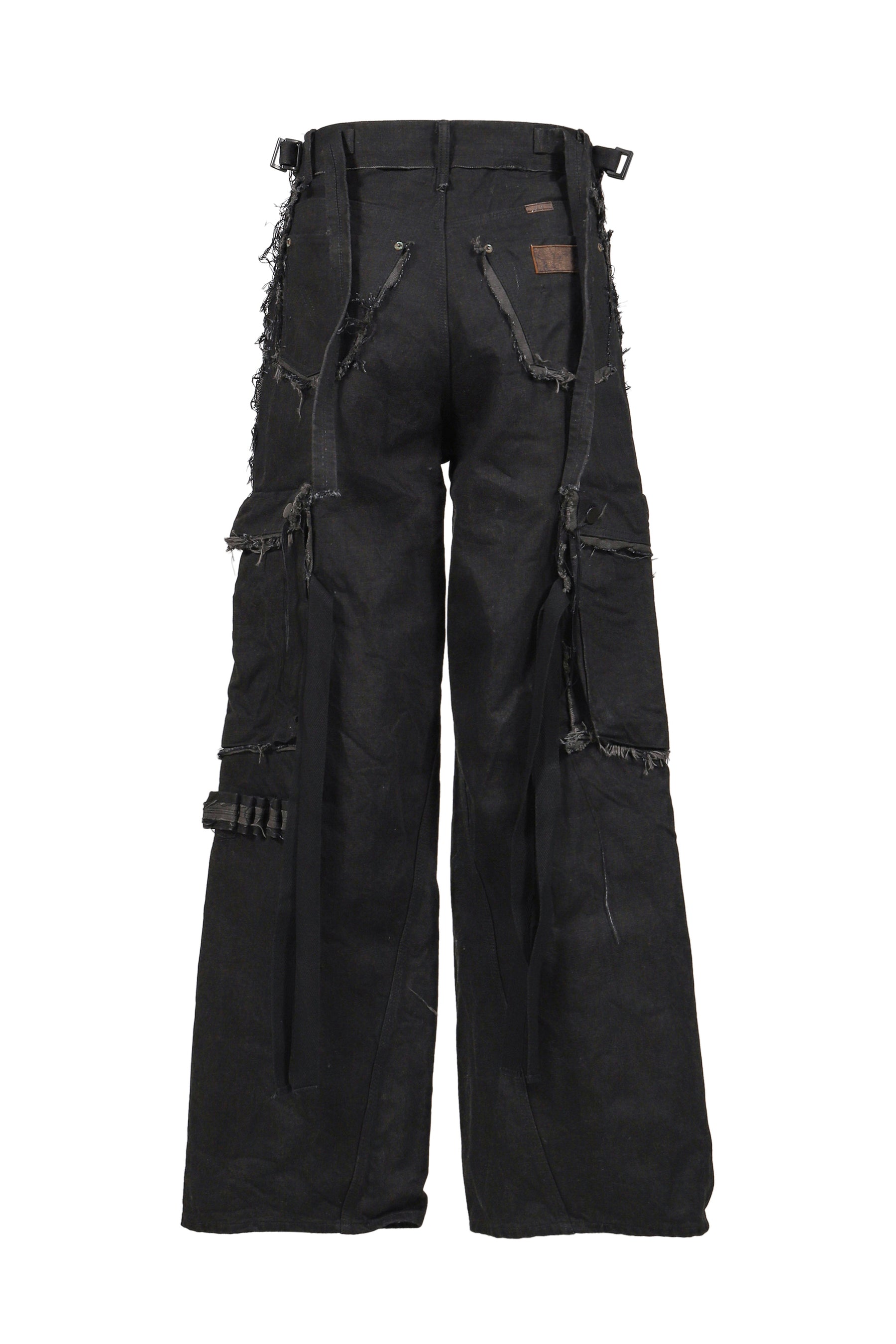 SLASH SEAM TWIST CARGO JEANS(NOIR) / BLK 