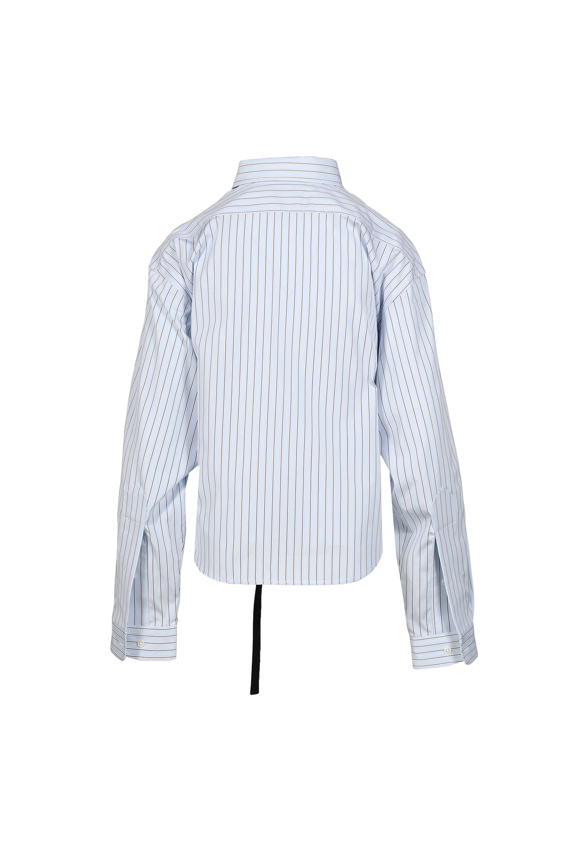 BELTED BUTTON DOWN WOVEN / BLUE