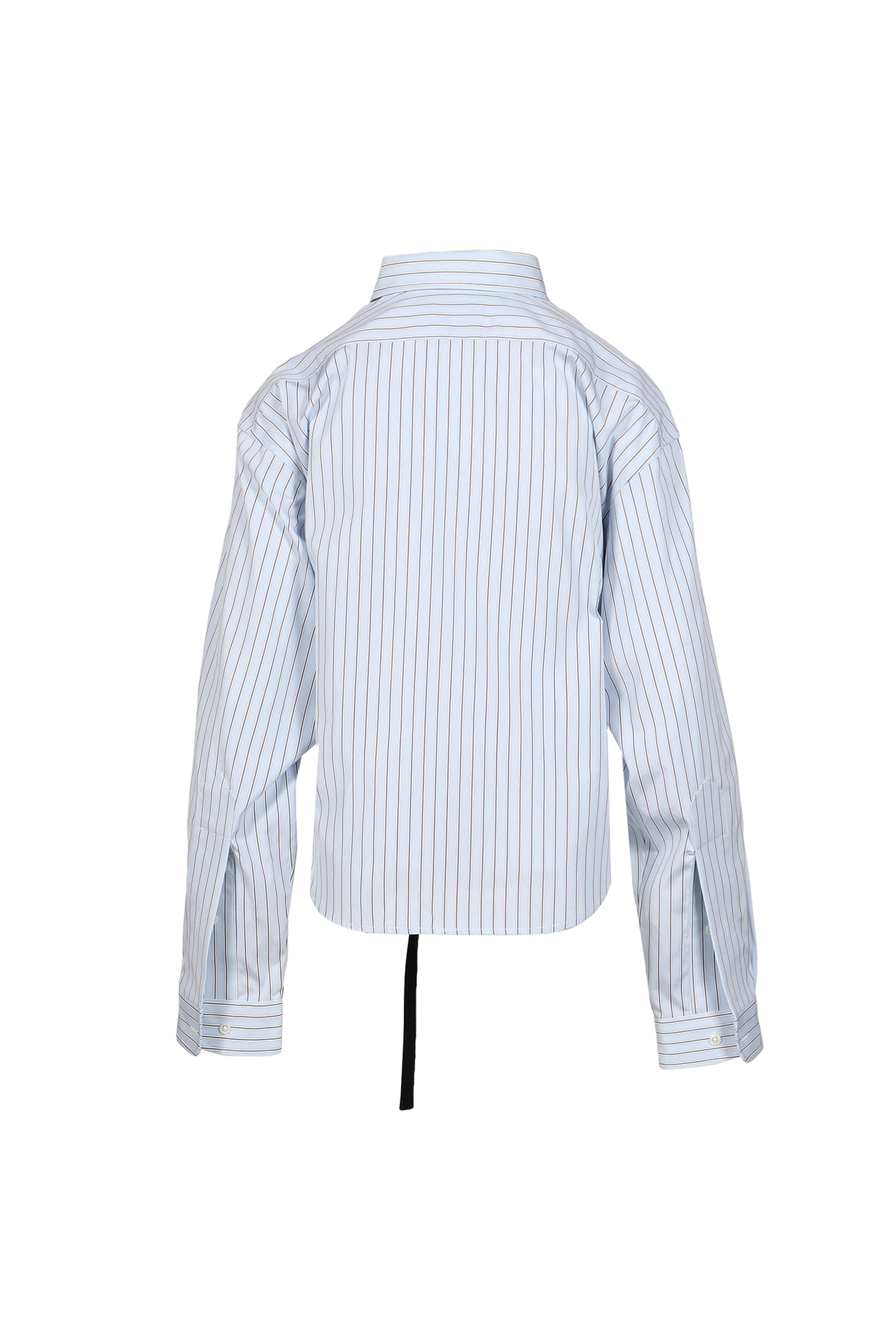 BELTED BUTTON DOWN WOVEN / BLUE