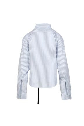 BELTED BUTTON DOWN WOVEN / BLUE