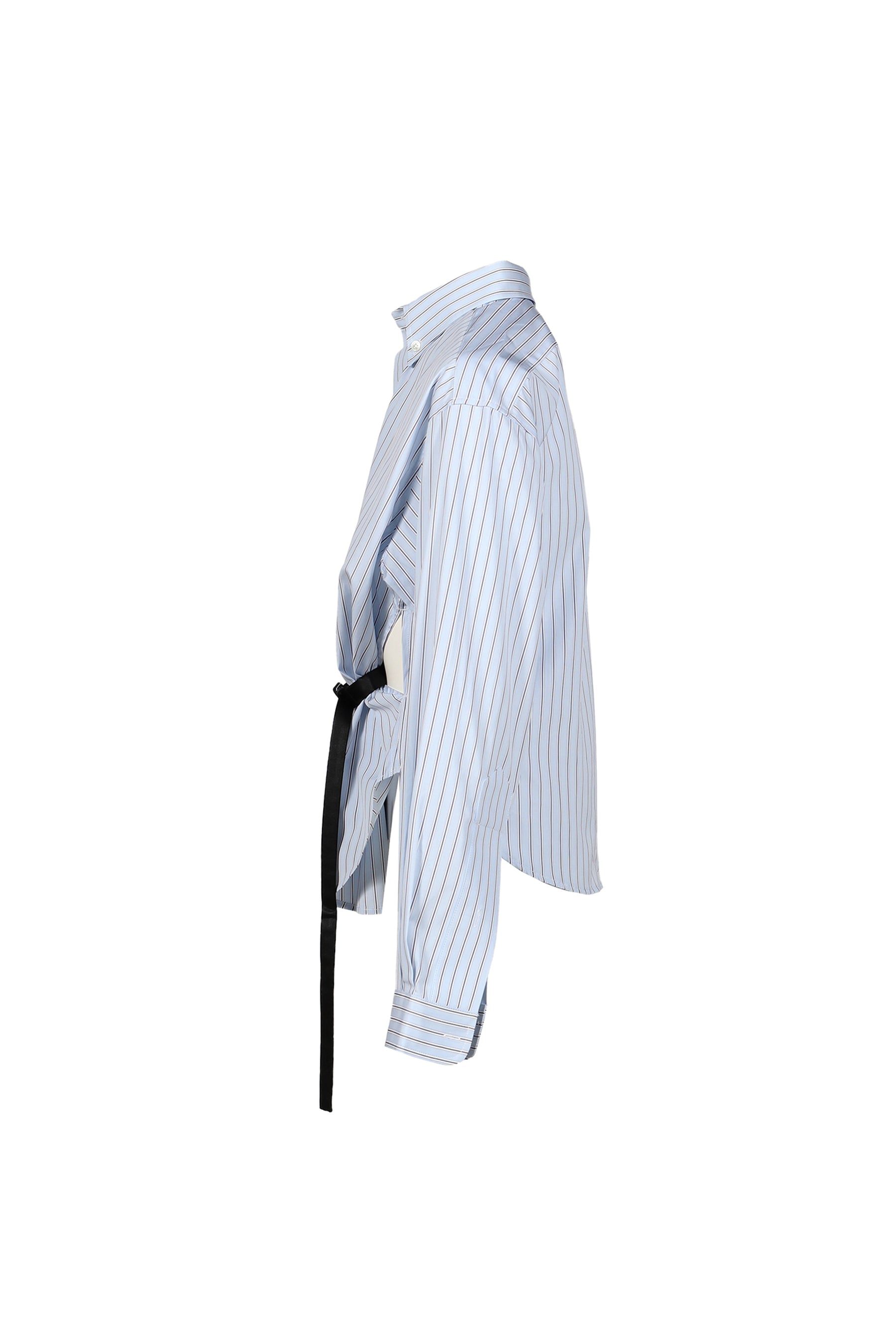 BELTED BUTTON DOWN WOVEN / BLUE
