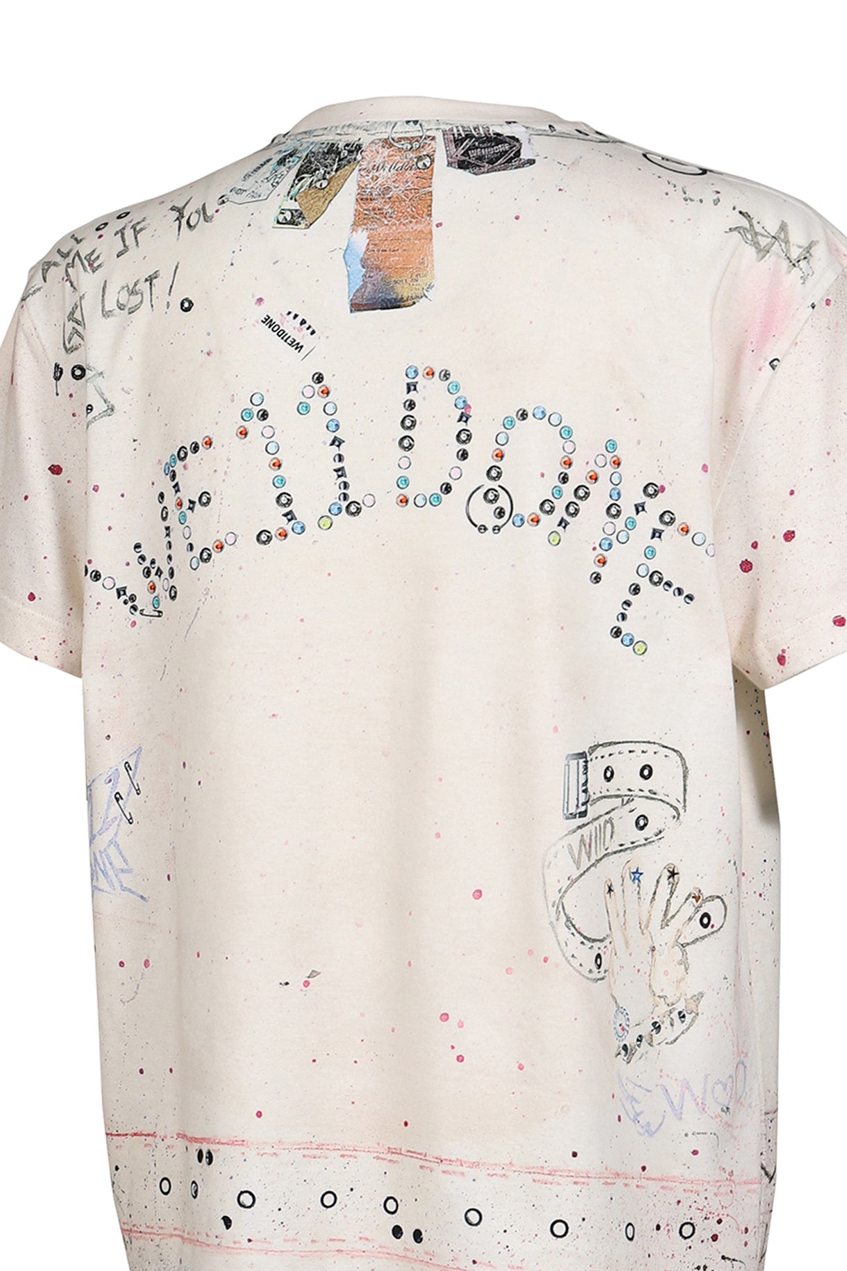 WHITE TROMPE-L'OEIL PIERCED TSHIRT / WHT