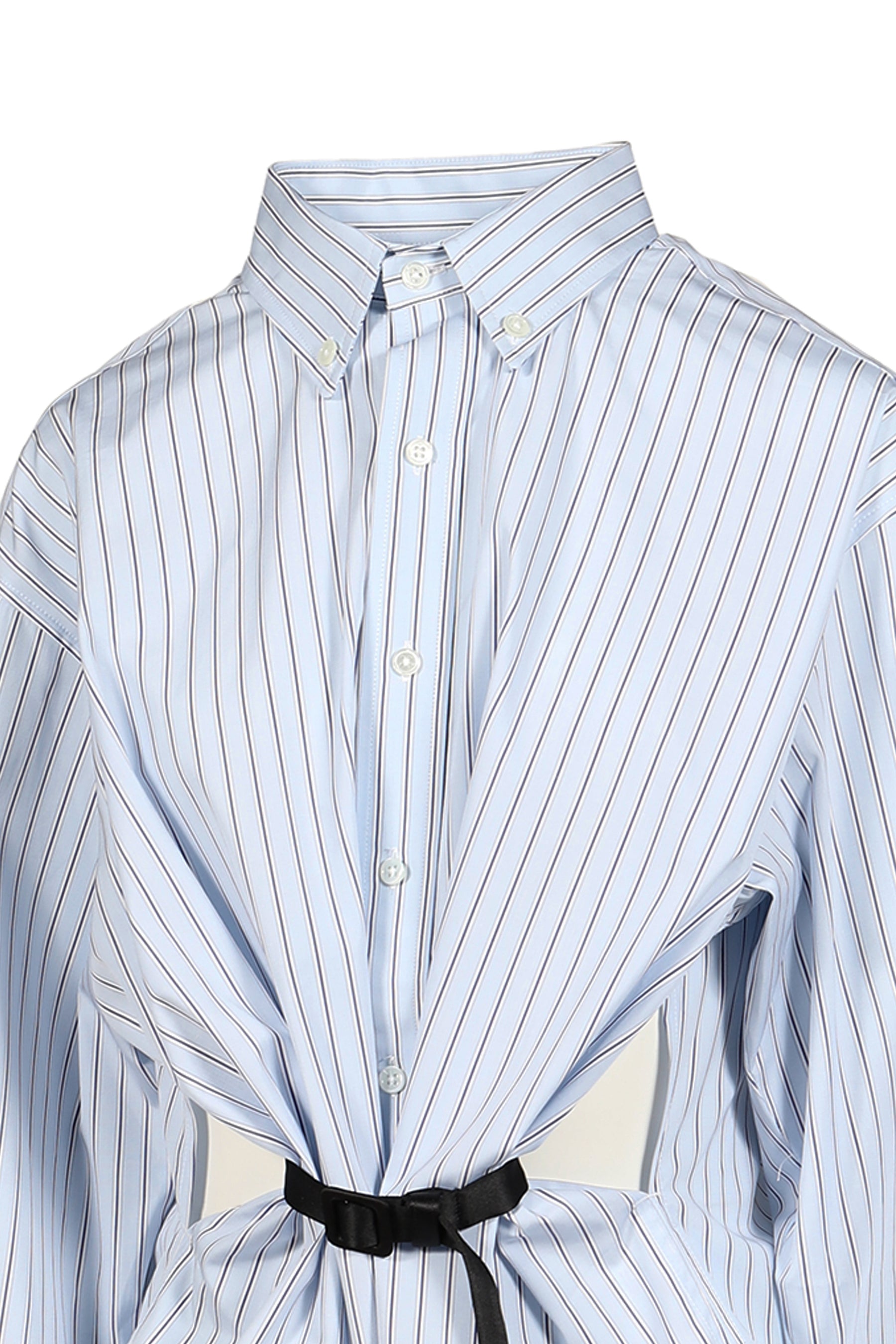 BELTED BUTTON DOWN WOVEN / BLUE