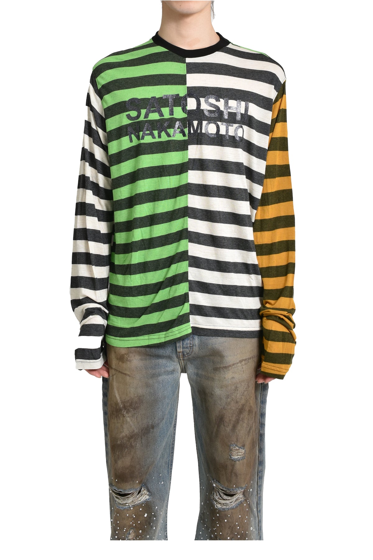 OFFSET STRIPE LOGO LONGSLEEVE / MULTI STRIPES