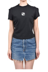 BIKER CROSS LOGO FRONT SLEEVE T-SHIRT / BLK
