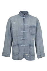 CANNERY ROW DENIM CHINESE JACKET / BLU 