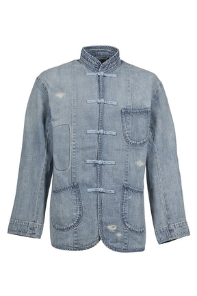 CANNERY ROW DENIM CHINESE JACKET / BLU 