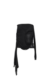SIGNATURE DRAPE TUBE TOP / BLK