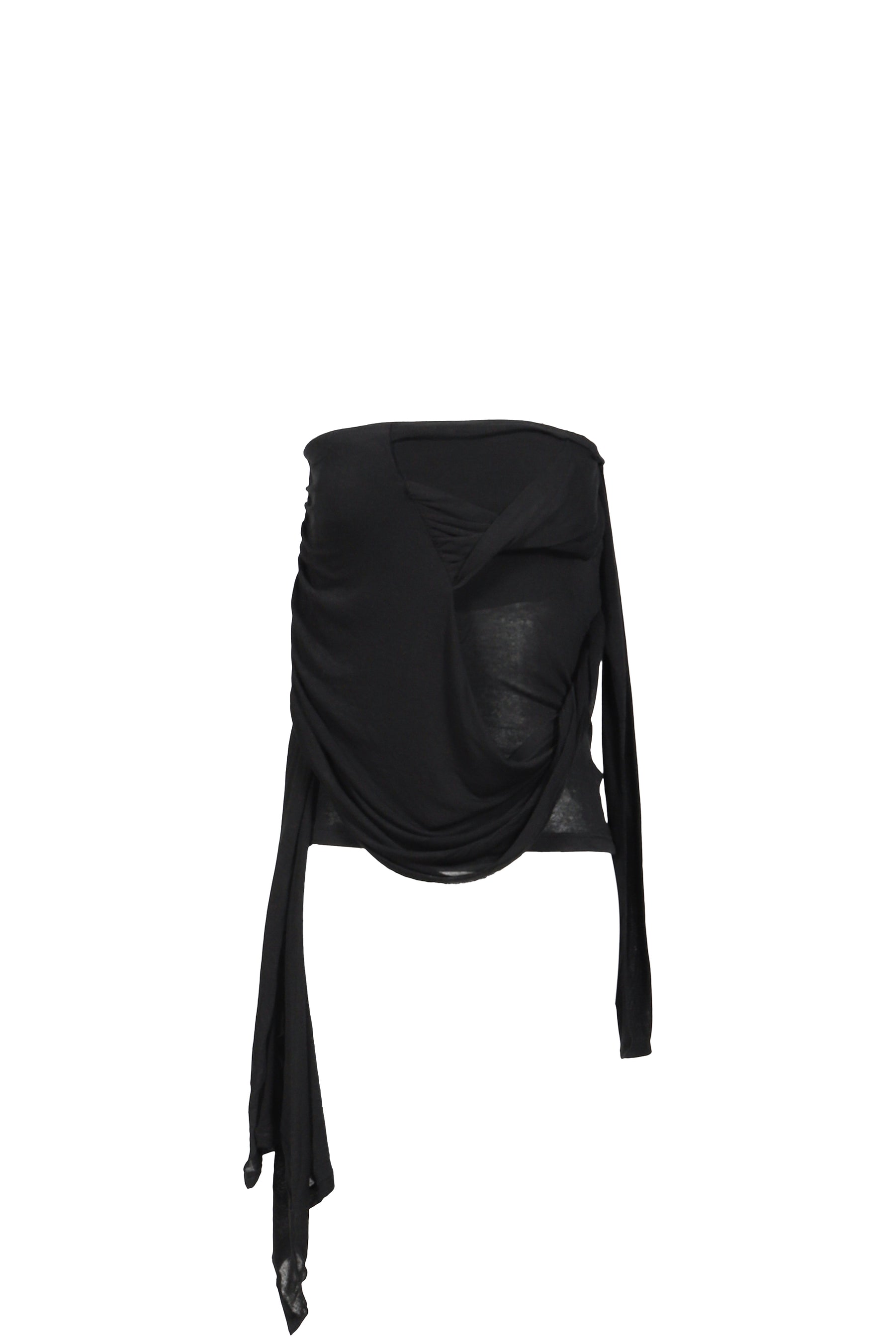 SIGNATURE DRAPE TUBE TOP / BLK