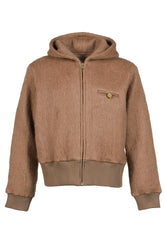 MOHAIR ZIP HOODIE / MOCHA