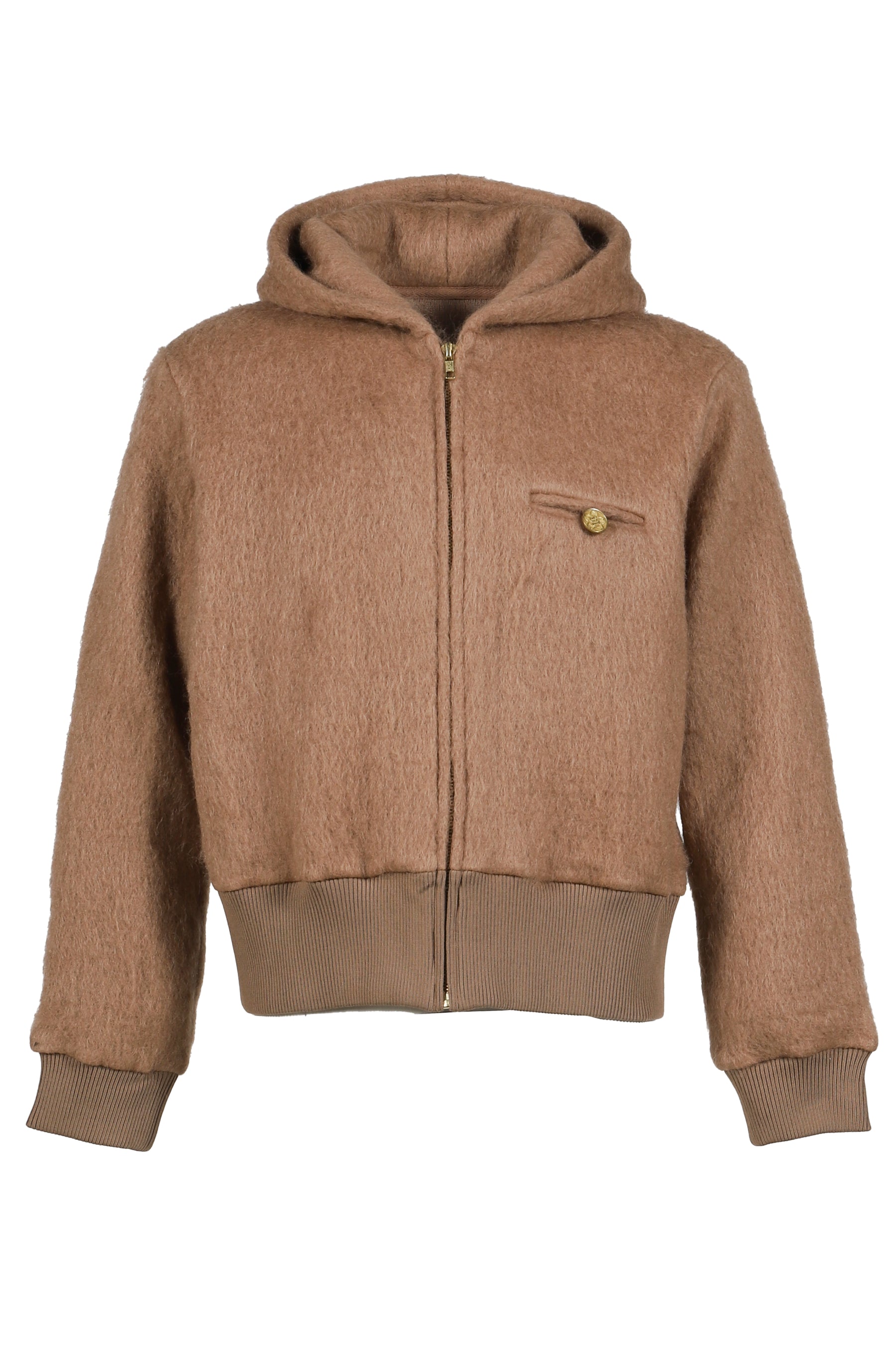 MOHAIR ZIP HOODIE / MOCHA