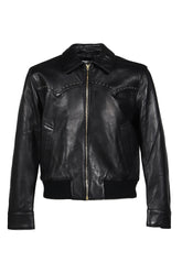 STUDDED WESTERN HARRINGTON JACKET / BLK GLD