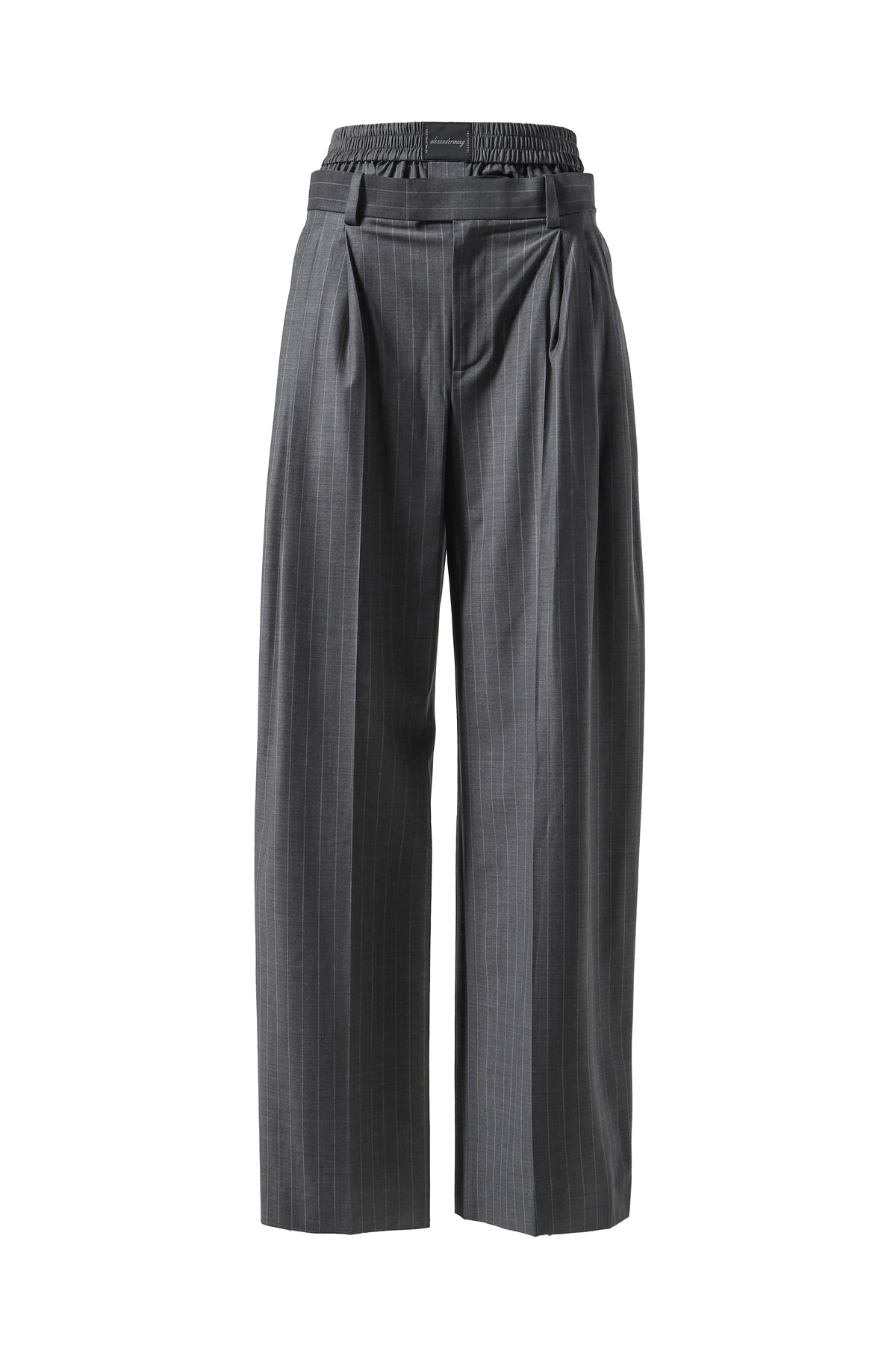 PLEATED TROUSER W/ BOXER / GREY PINSTRIPE