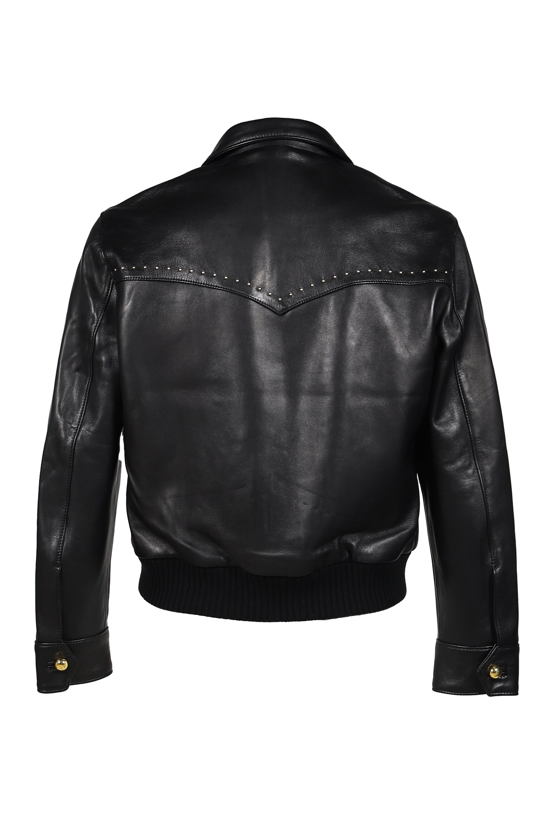 STUDDED WESTERN HARRINGTON JACKET / BLK GLD