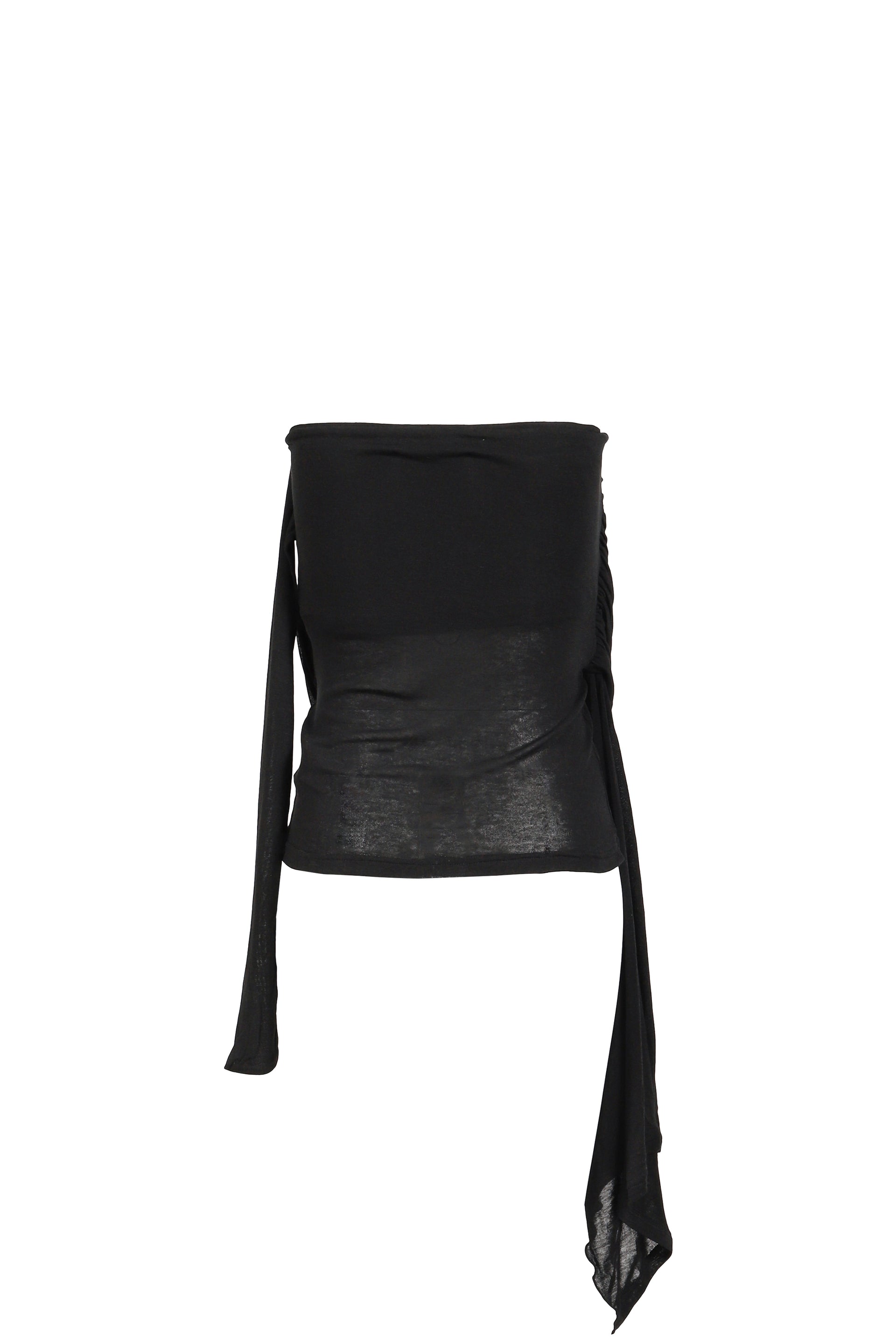 SIGNATURE DRAPE TUBE TOP / BLK