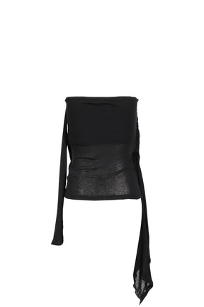 SIGNATURE DRAPE TUBE TOP / BLK