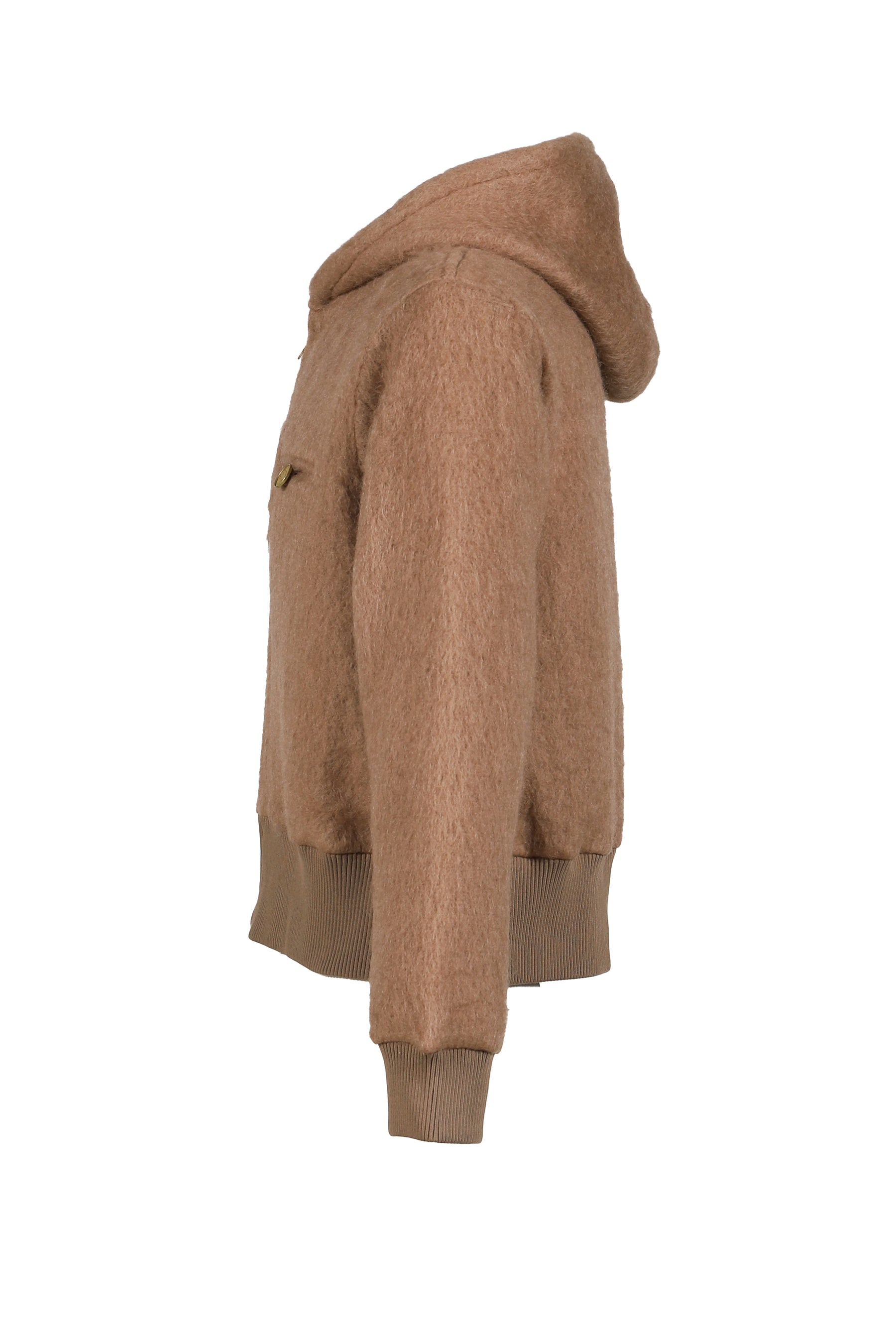 MOHAIR ZIP HOODIE / MOCHA