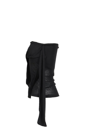 SIGNATURE DRAPE TUBE TOP / BLK