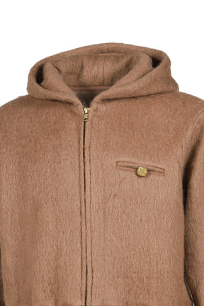 MOHAIR ZIP HOODIE / MOCHA