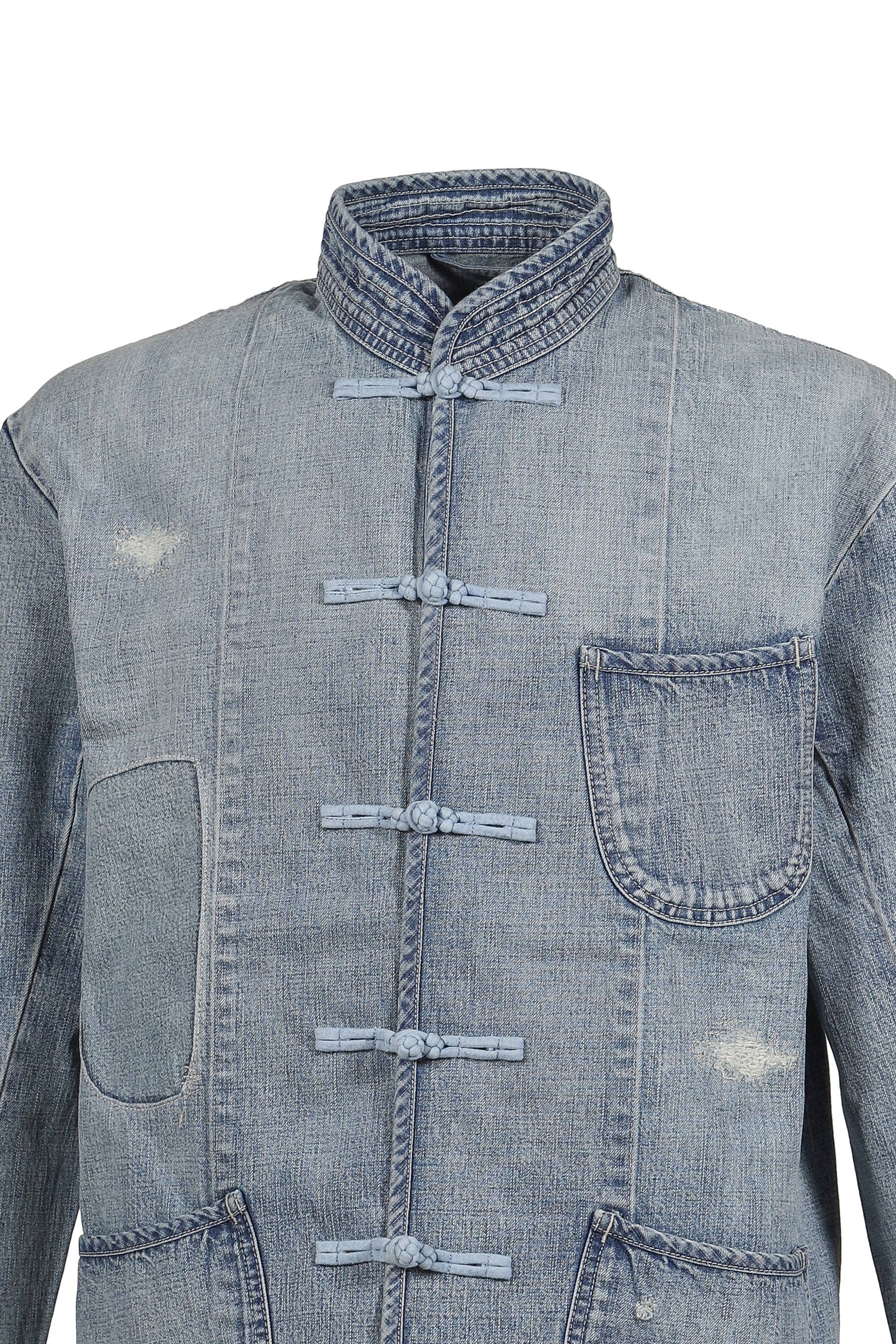 CANNERY ROW DENIM CHINESE JACKET / BLU 