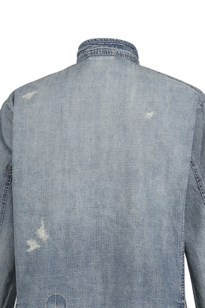 CANNERY ROW DENIM CHINESE JACKET / BLU 