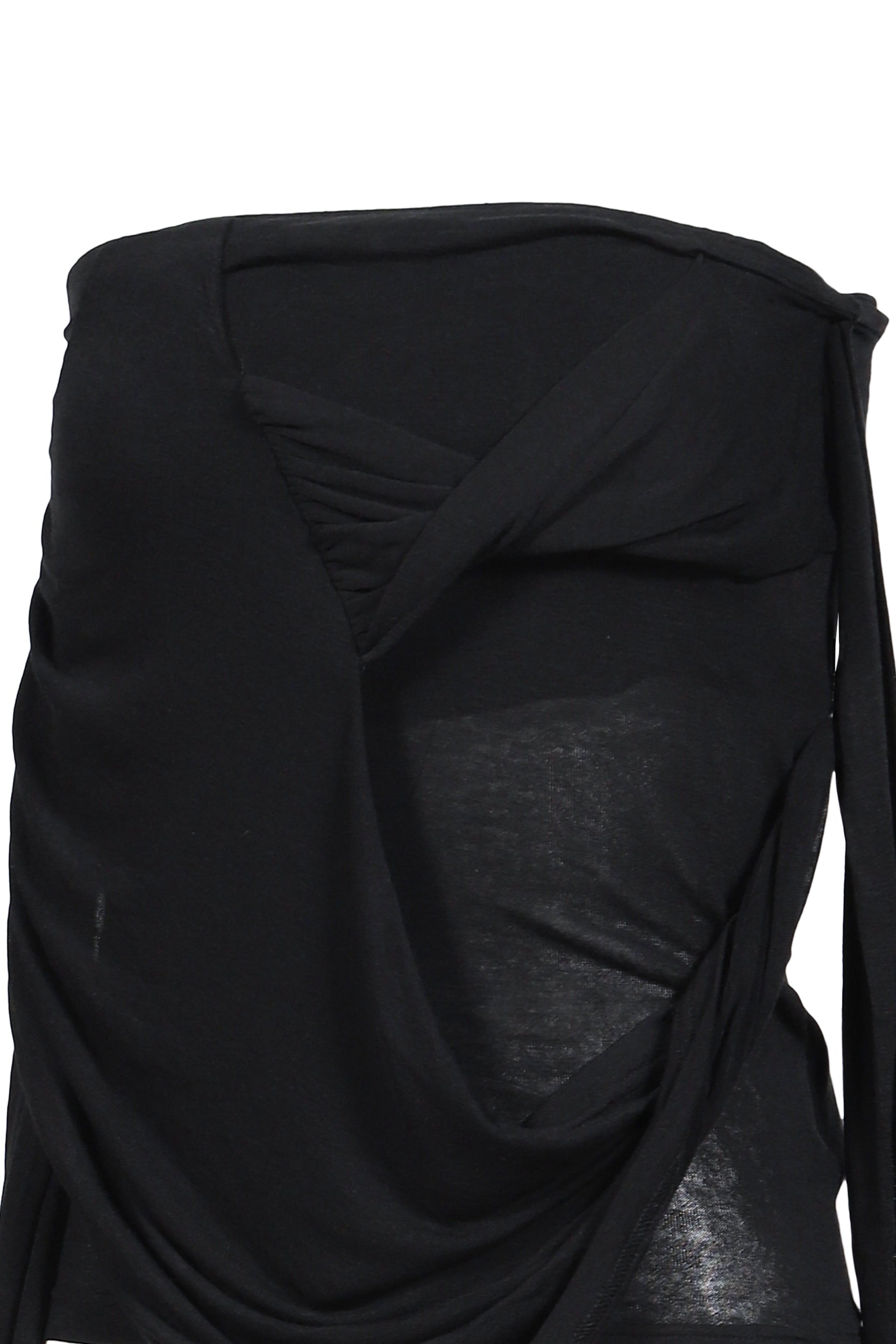 SIGNATURE DRAPE TUBE TOP / BLK