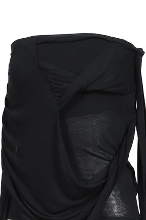 SIGNATURE DRAPE TUBE TOP / BLK