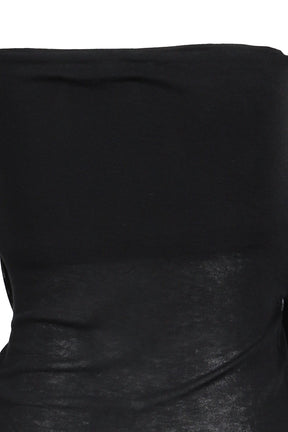 SIGNATURE DRAPE TUBE TOP / BLK
