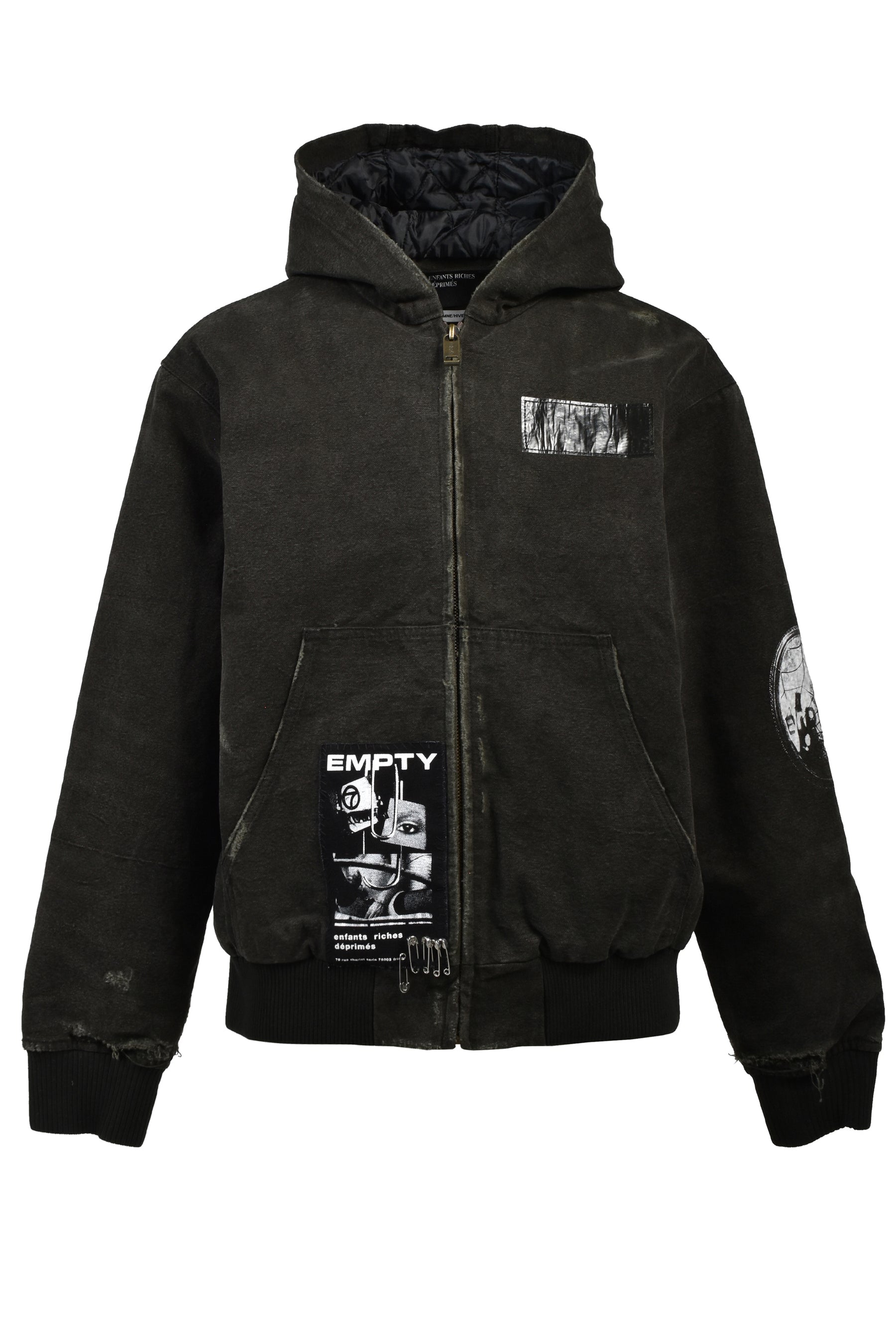 WAR STARTED HOODED WORK JACKET / CRUST BLK