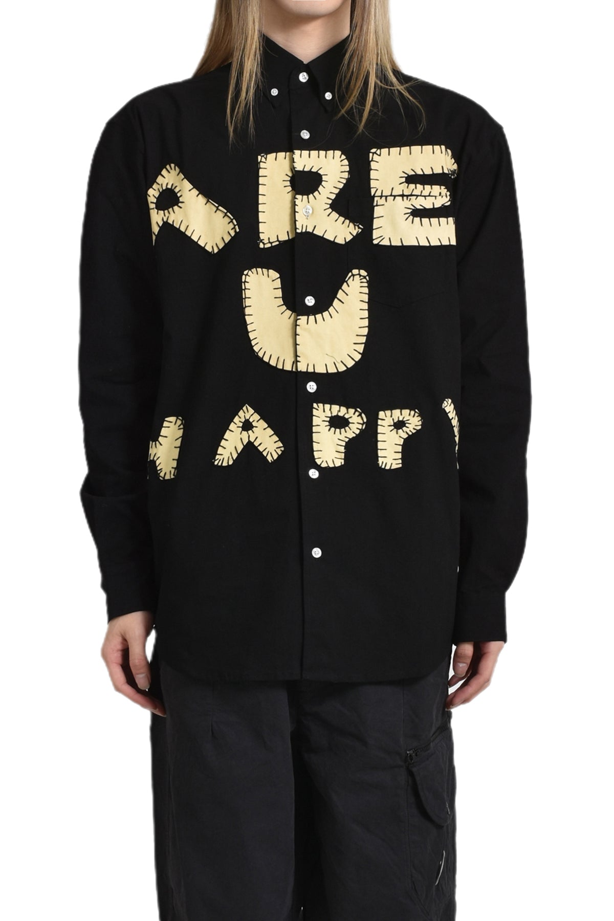 BLACK "ARE U HAPPY" SHIRT / BLK