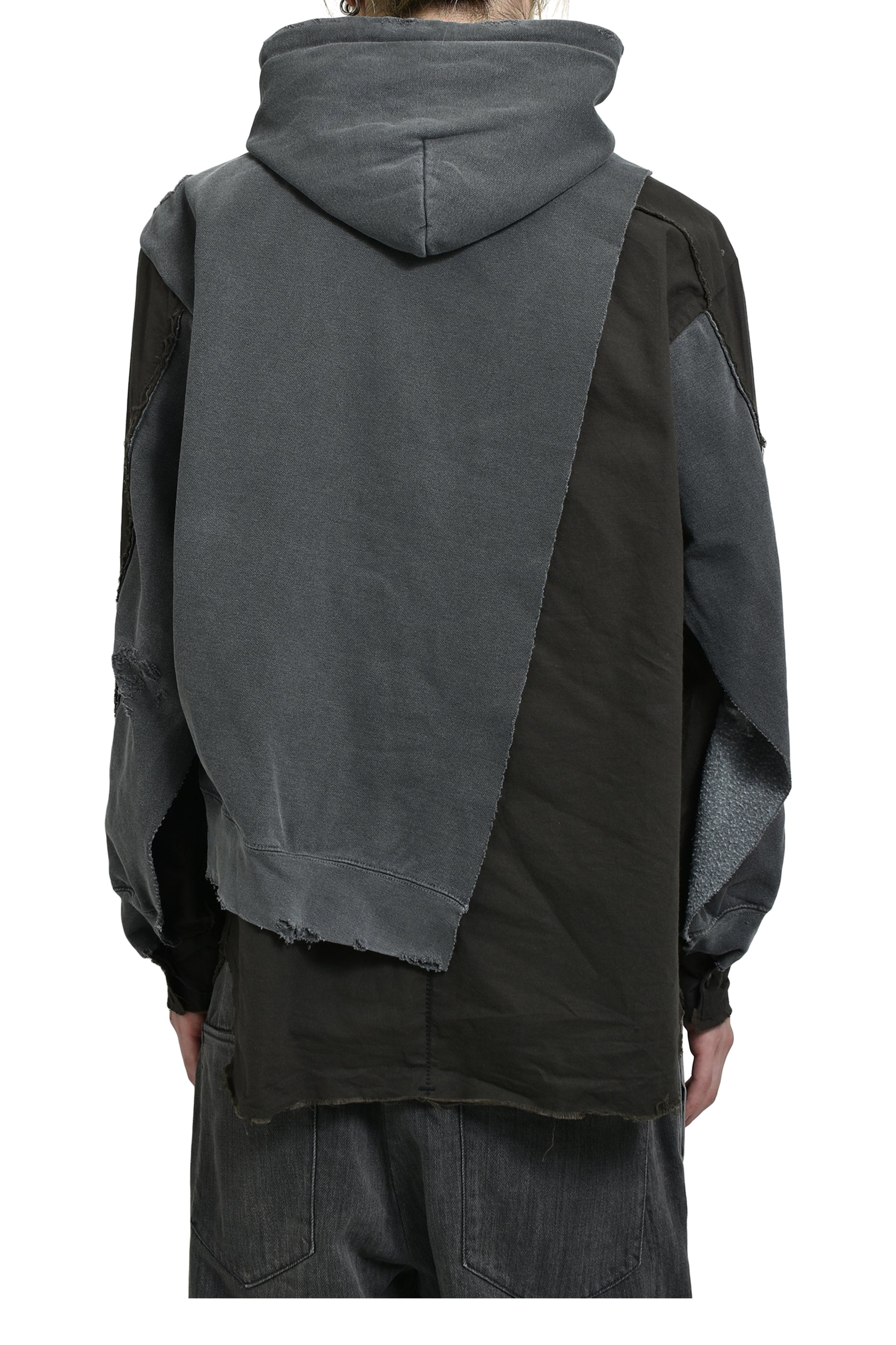 MINUS SLASH SEAM  ARMY PARKA WITH STENCIL / FADED BLK