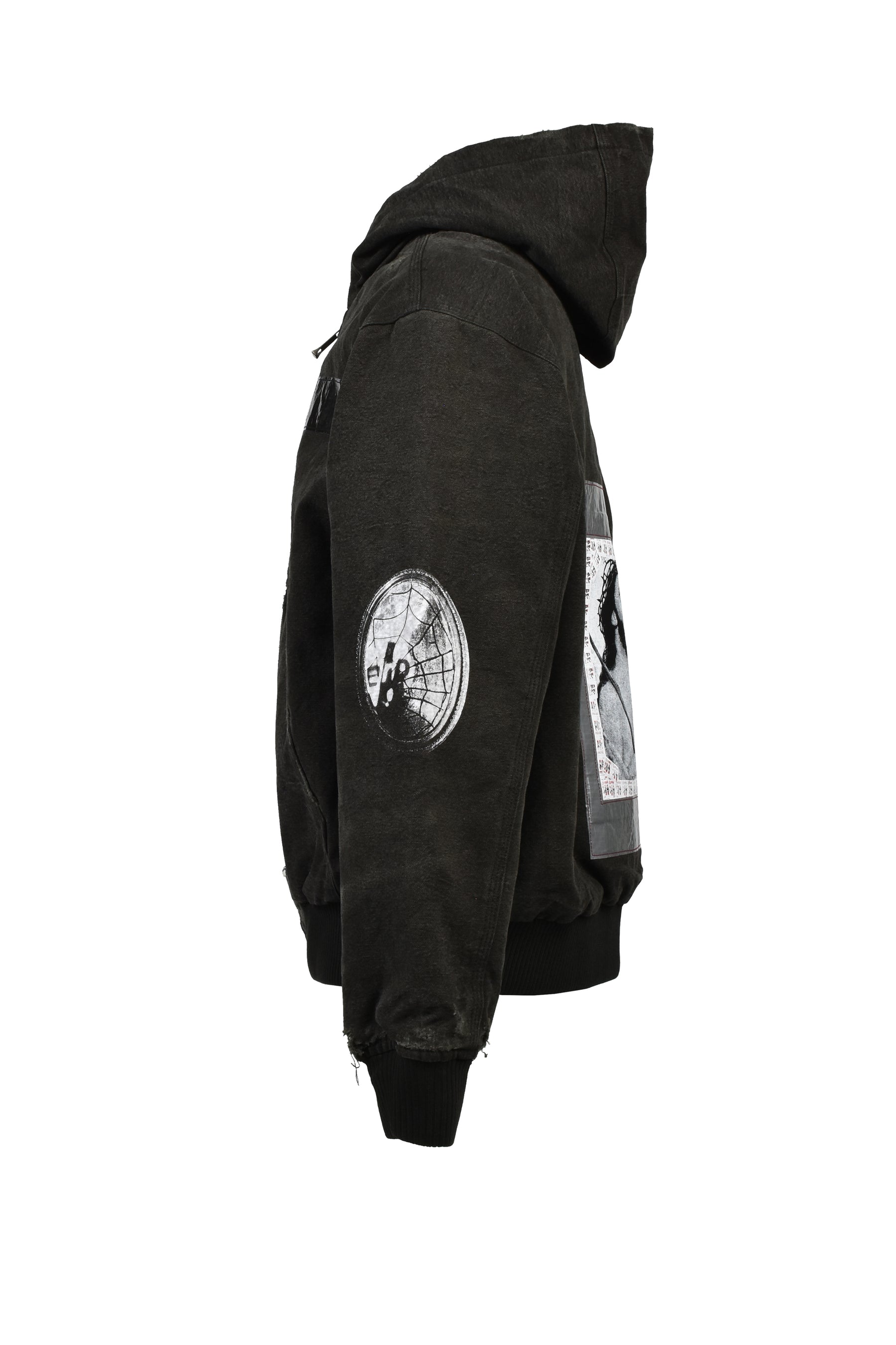 WAR STARTED HOODED WORK JACKET / CRUST BLK