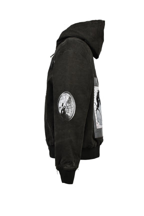 WAR STARTED HOODED WORK JACKET / CRUST BLK