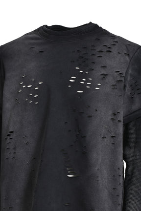 DOUBLE LAYER THERMAL T-SHIRTS / FADED BLK