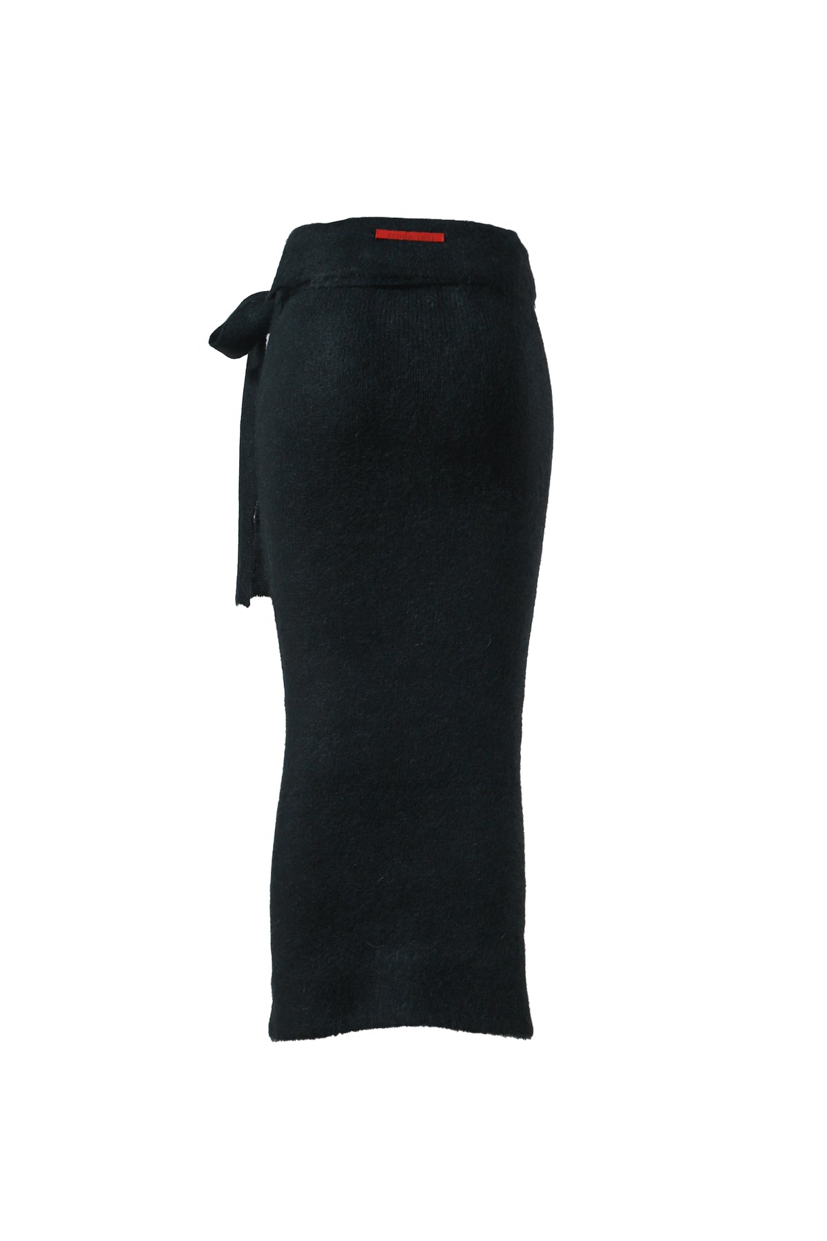 MOHAIR BELTED LONG SKIRT / BLK