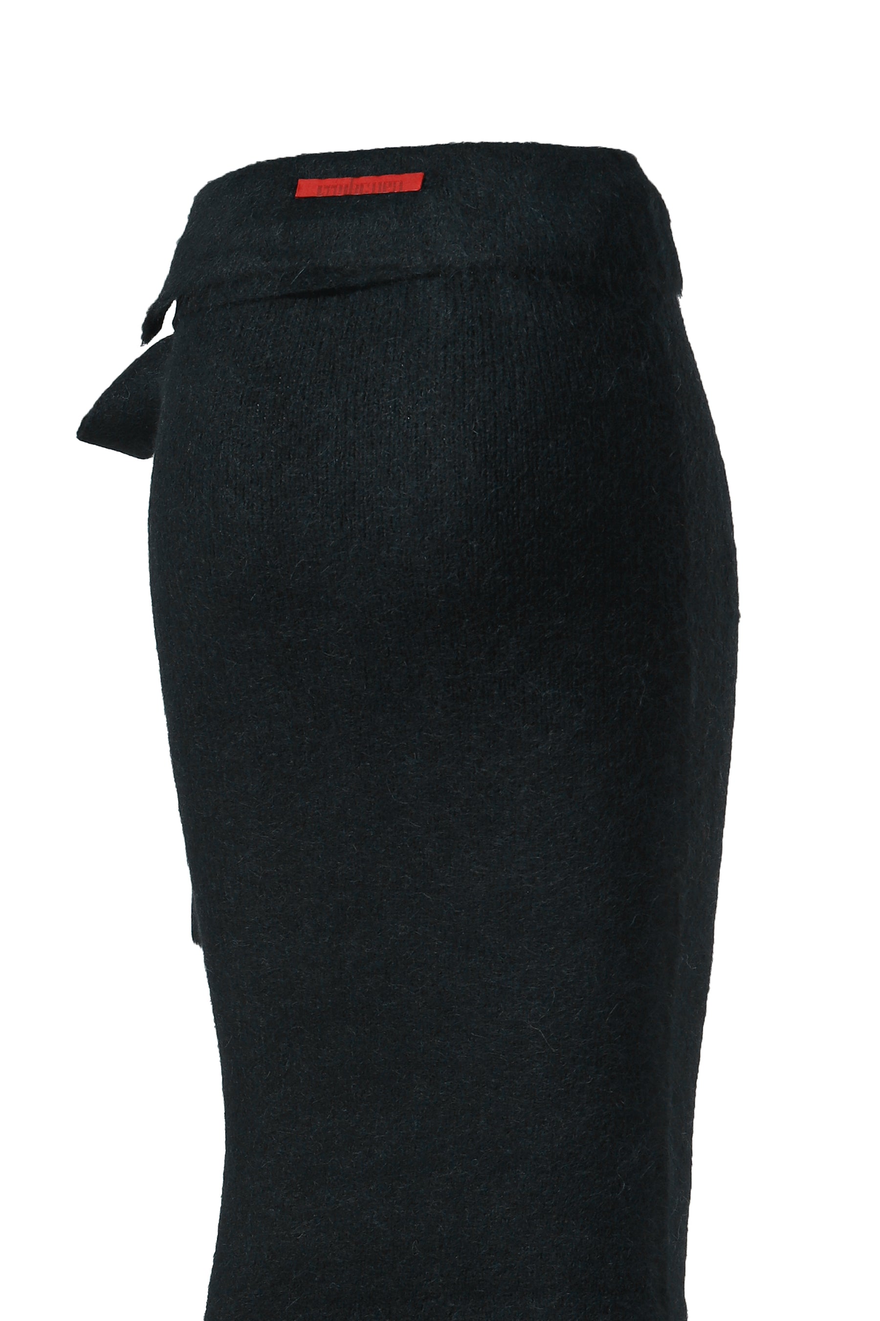 MOHAIR BELTED LONG SKIRT / BLK