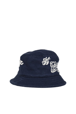 JACQUARD BUCKET HAT / NVY