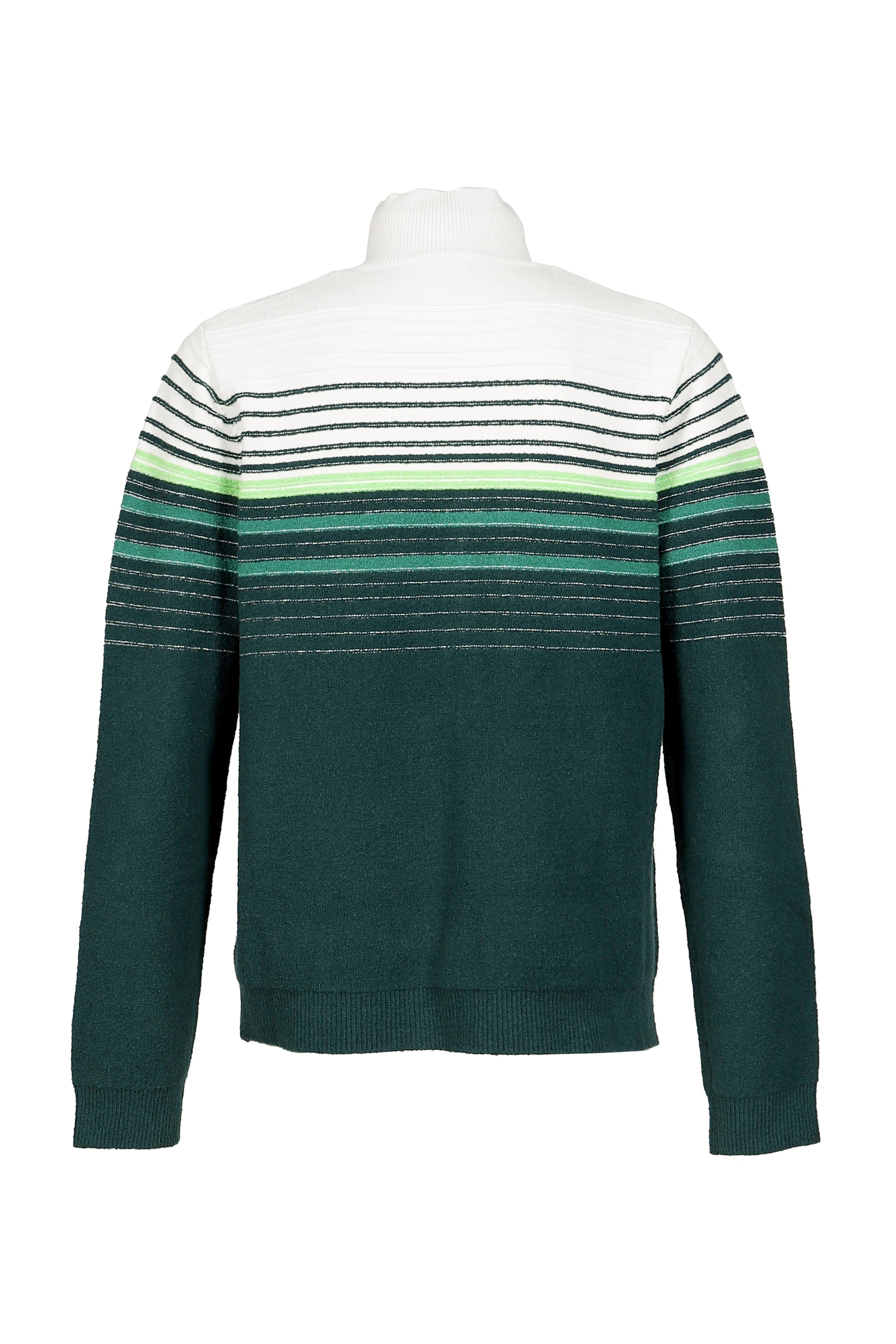BOUCLE STRIPE ZIP UP / GRN WHT
