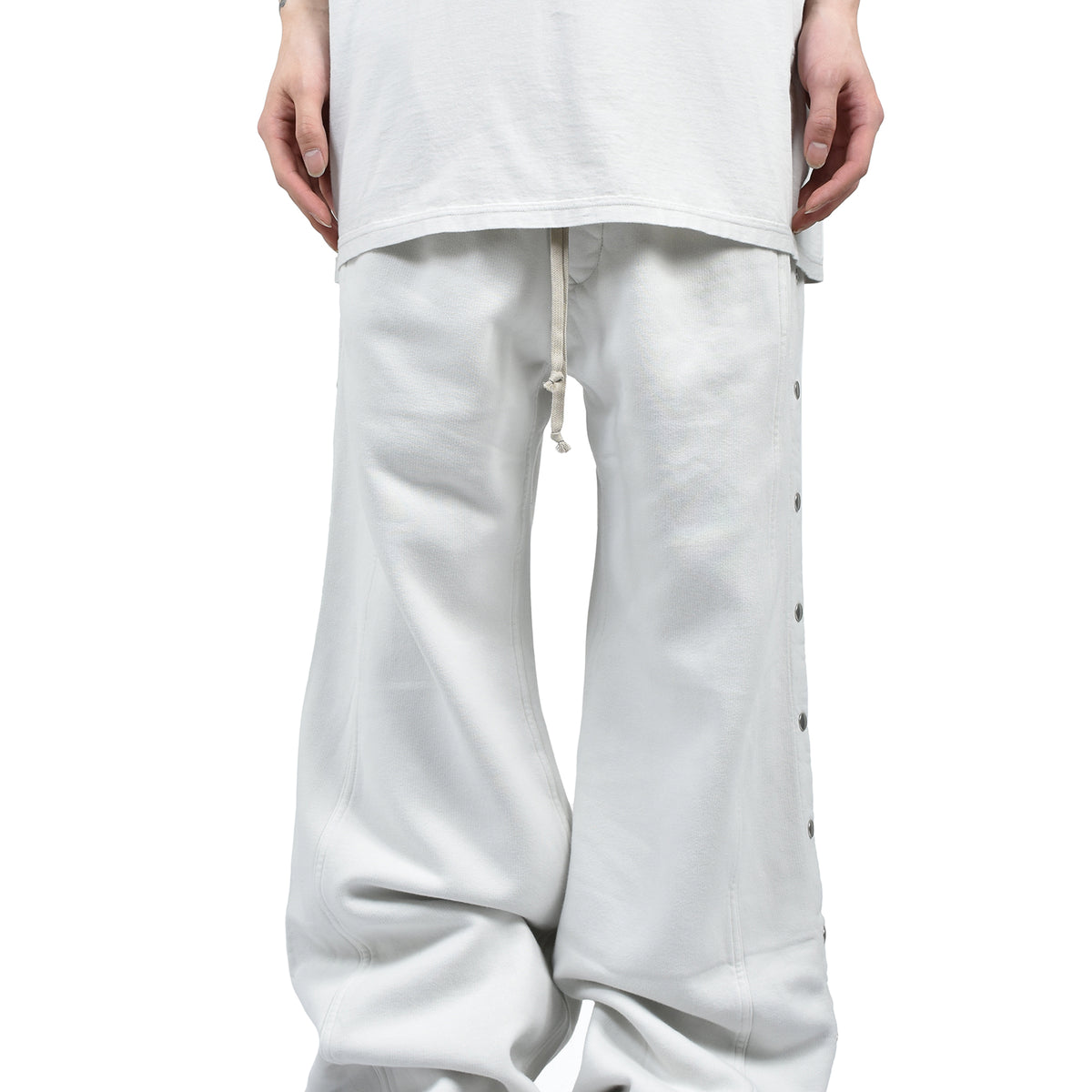 Rick Owens DRKSHDW SS26 WIDE PUSHER PANTS / MILK WASH - NUBIAN