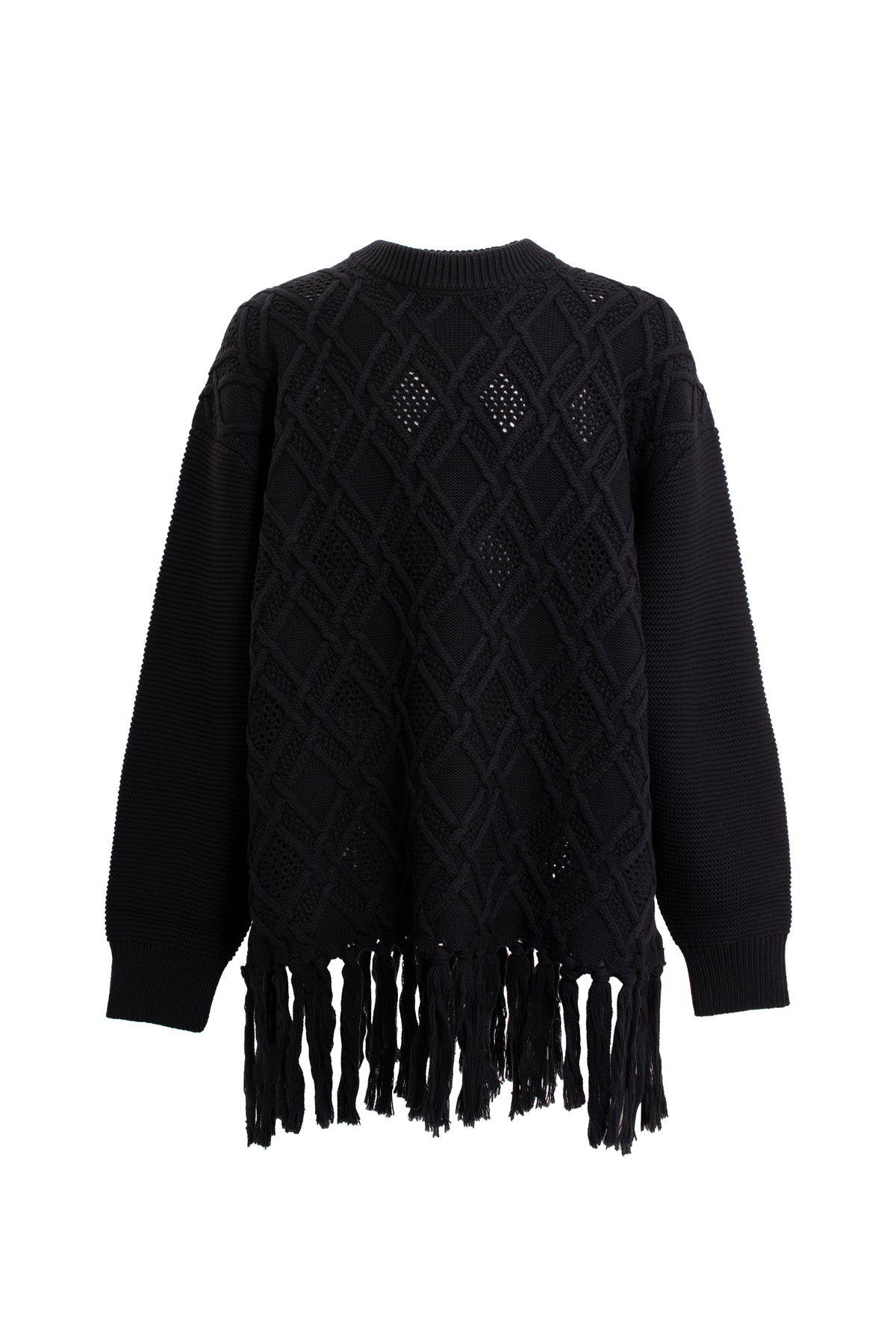 GRATE TEX MESH KNIT PULLOVER / BLK