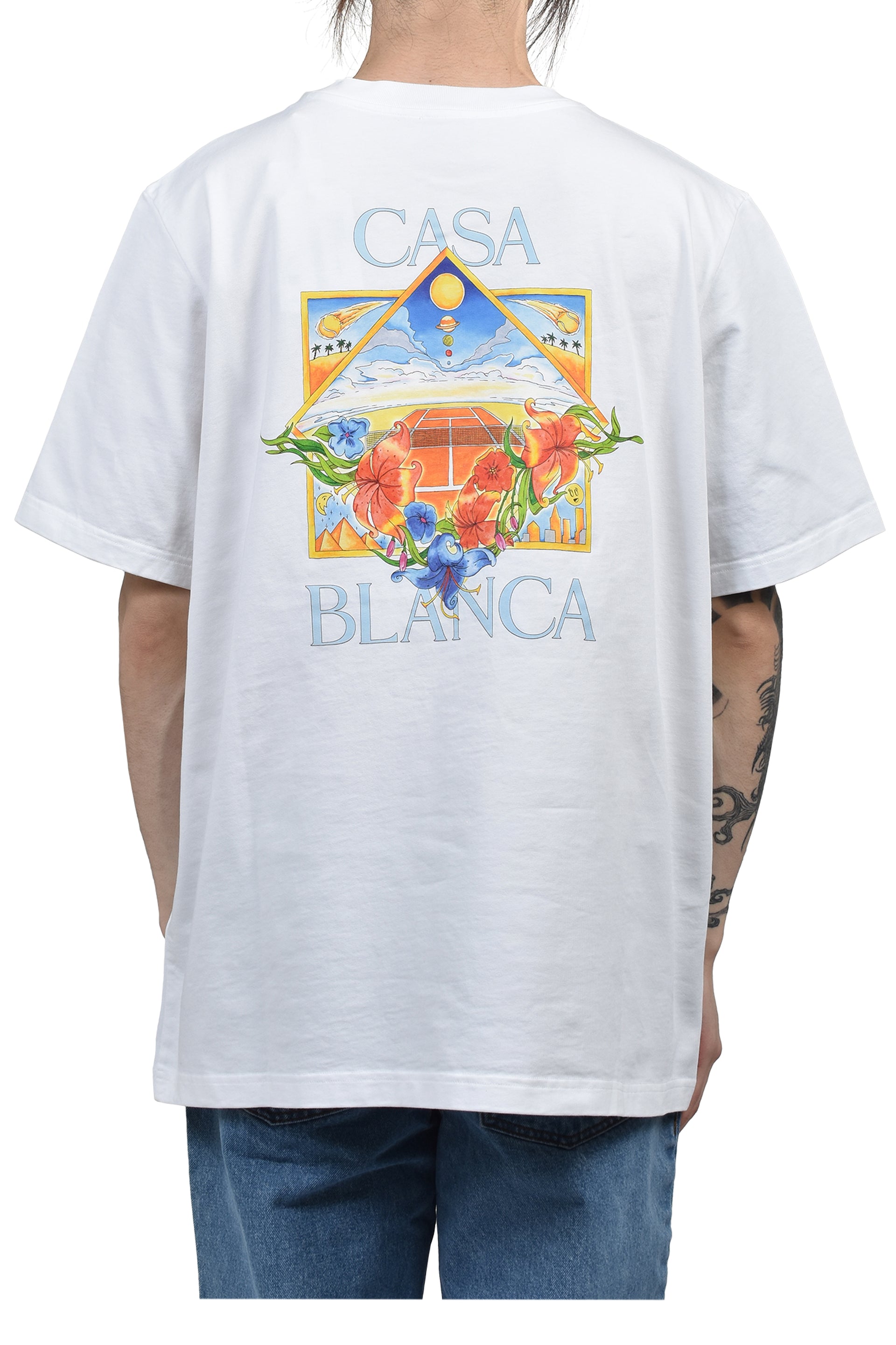 FLOWER COURT ICON CLASSIC T-SHIRT / BRIGHT WHT