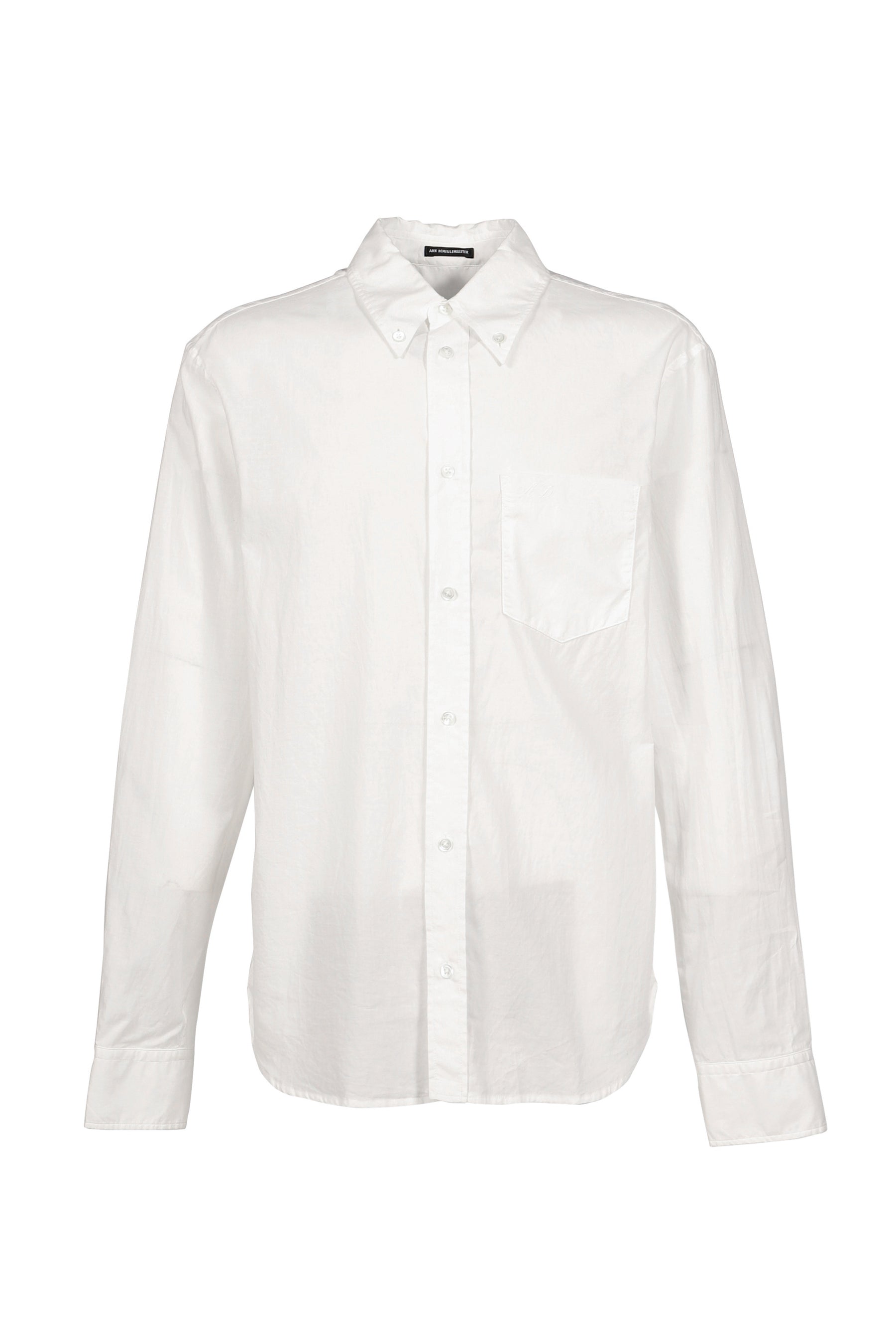 WESSEL BOTTON DOWN SHIRT WITH MONOGRAM EMBROIDERY / WHT