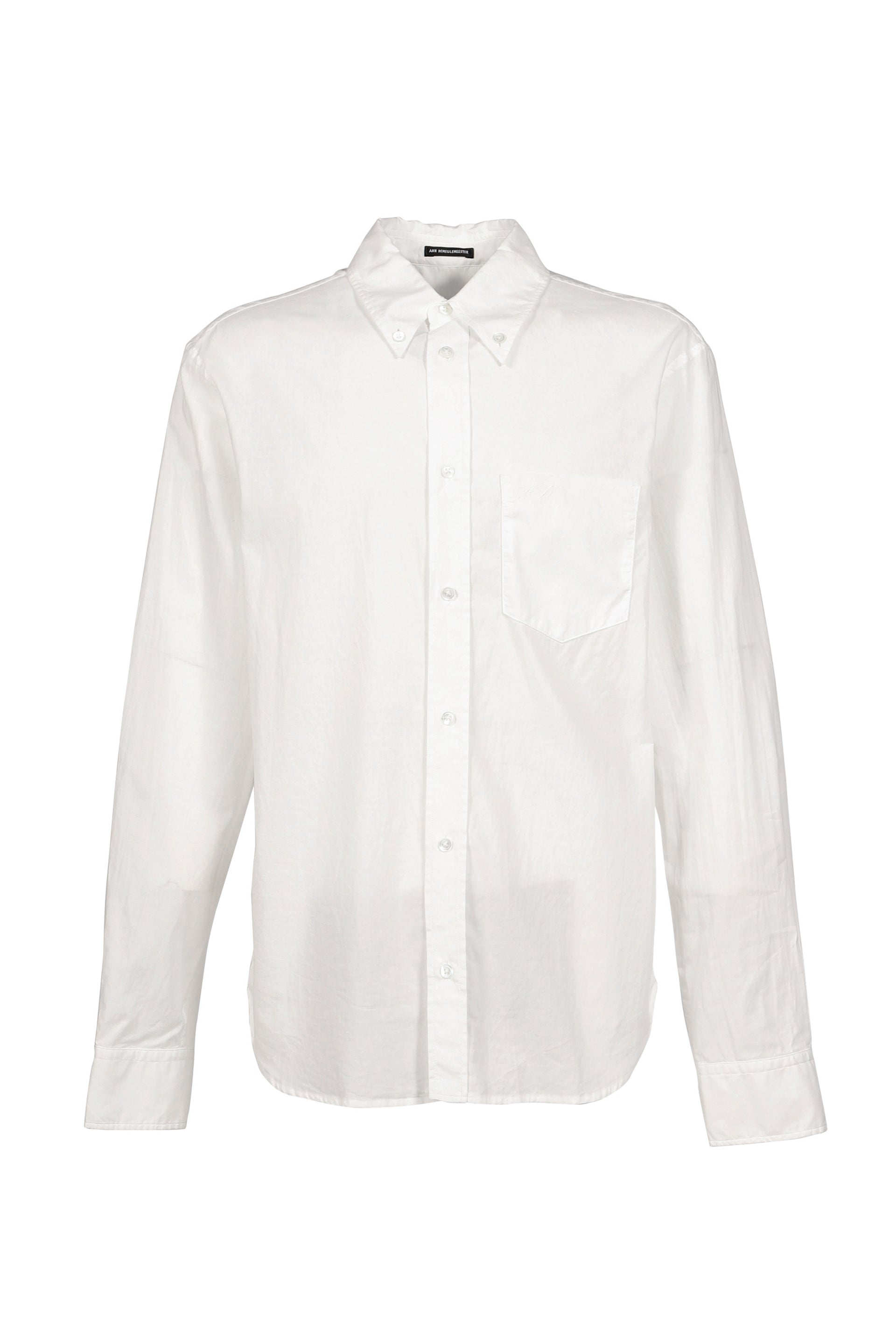 WESSEL BOTTON DOWN SHIRT WITH MONOGRAM EMBROIDERY / WHT