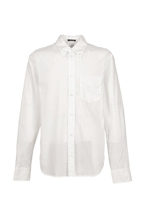 WESSEL BOTTON DOWN SHIRT WITH MONOGRAM EMBROIDERY / WHT