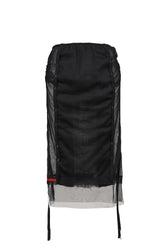 LAYERED TULLE GAUZE SKIRT / BLK