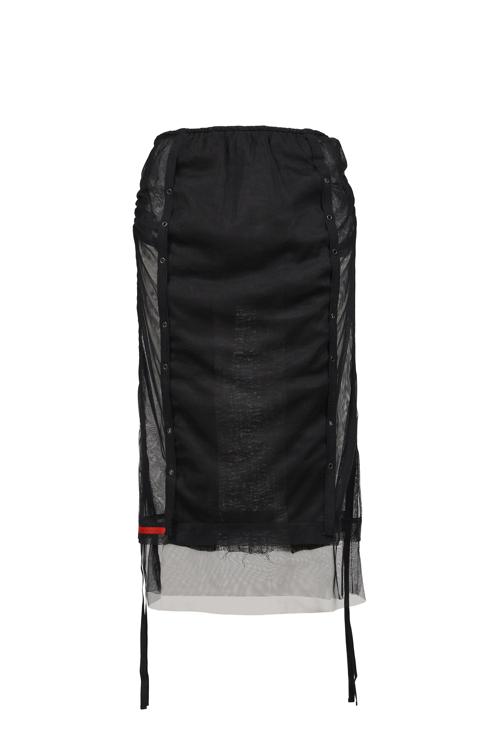 LAYERED TULLE GAUZE SKIRT / BLK
