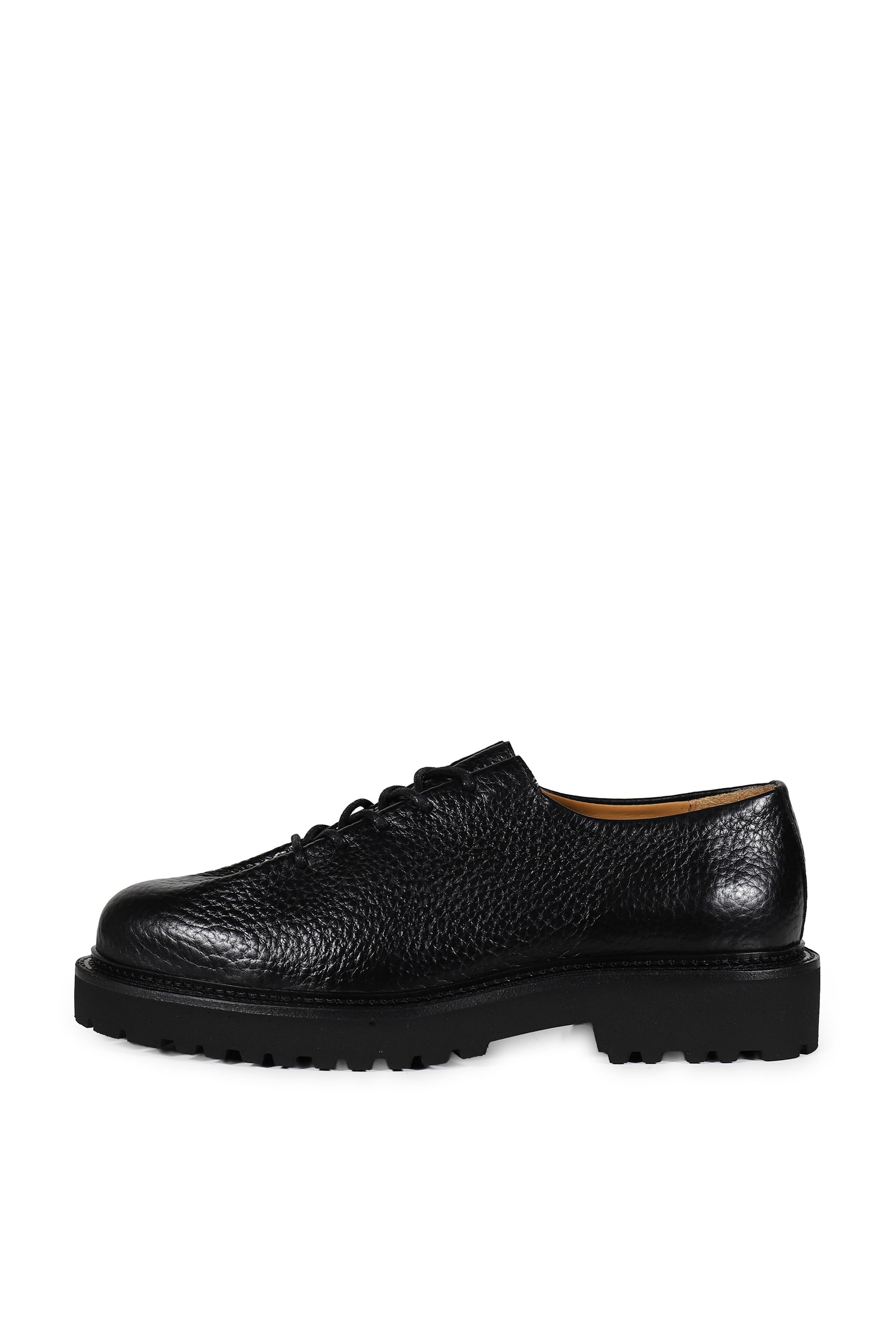 jacques solovire edouard lace up dress shoe in black calf Jacques Solovire Edouard Lug Derby - Ebano Grained Calf Leather | Derby Shoes